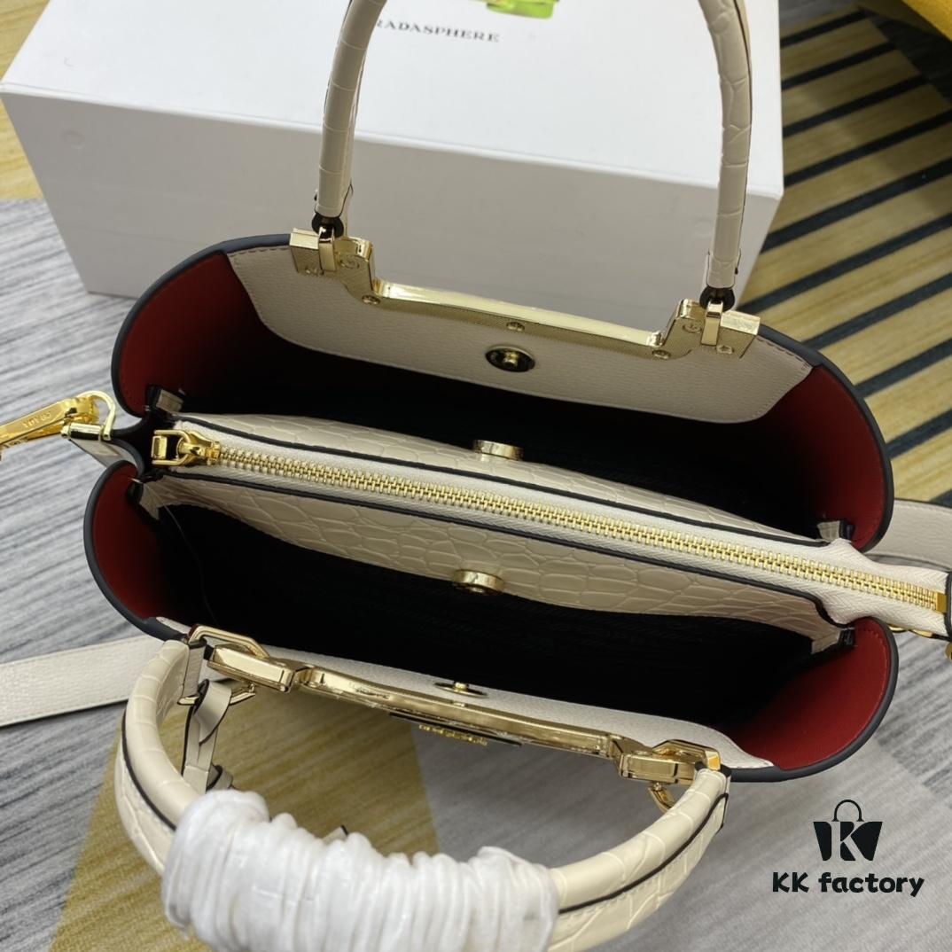 6930bee36e68136f4d9aee44 2020 New Arrival PRADA Style Handbag 66152 - Premium Calfskin with Shiny Crocodile Texture