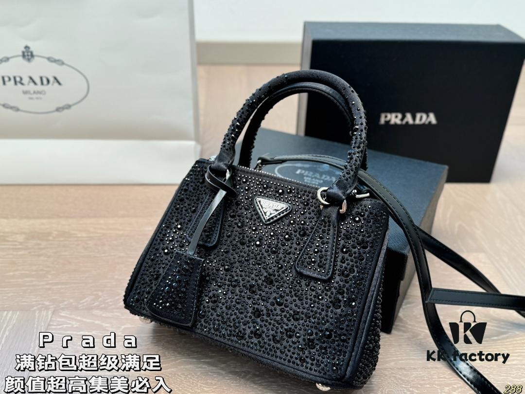6930bf0f6e68136f4d9aee97 9-Color Set with Box, Prada, Fully Encrusted Bag, Super Satisfying, High Aesthetic Appeal, Must-Have for Fashion Enthusiasts, Size: 22 16
