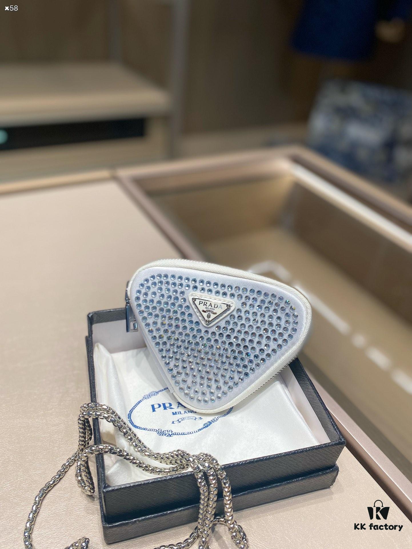 6930bf1c6e68136f4d9aeeab Prada Chain Triangle Bag, Clutch Wallet, 14.2 x 11 cm, Gift Box Included 🎁
