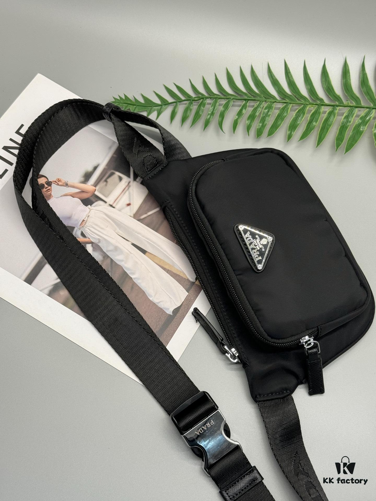 Prada Waist Bag - Latest Designer Model, High-End Waterproof Fabric, Compact and Practical