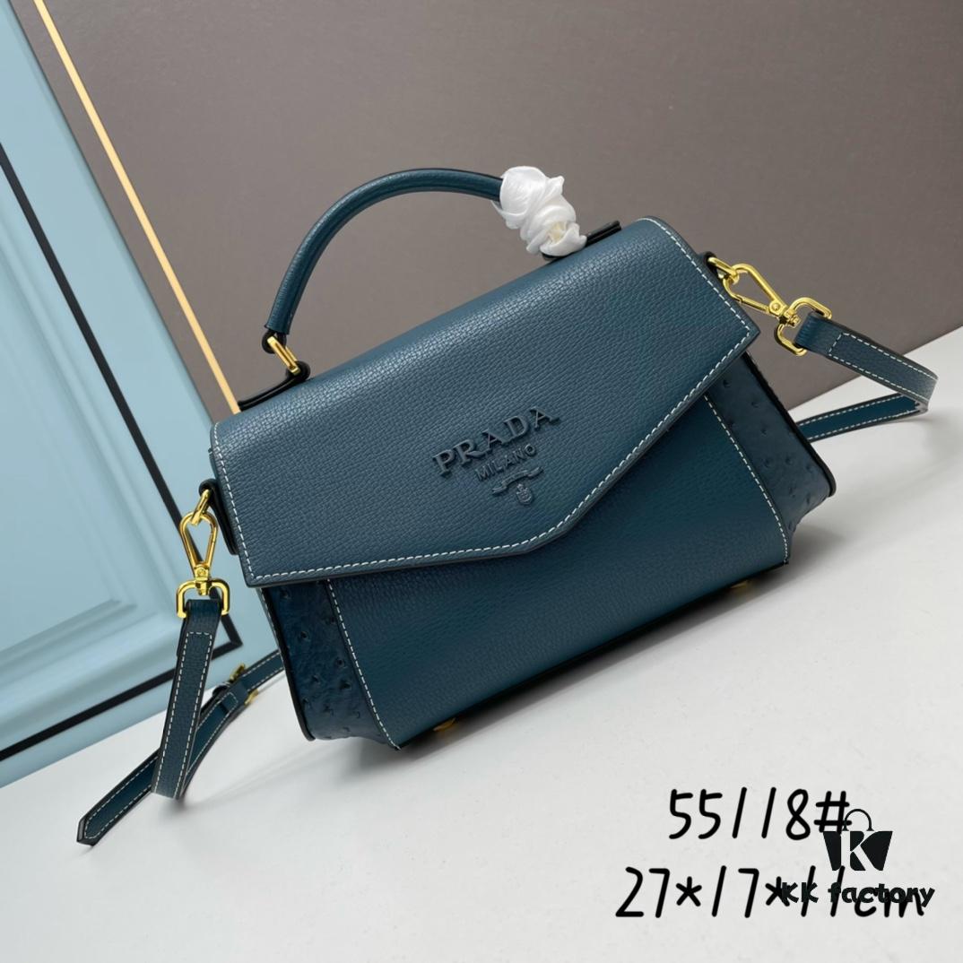 6930bf976e68136f4d9aef66 PRADA Fashion Head-Covering Bag in Deer Grain Leather with Ostrich Texture