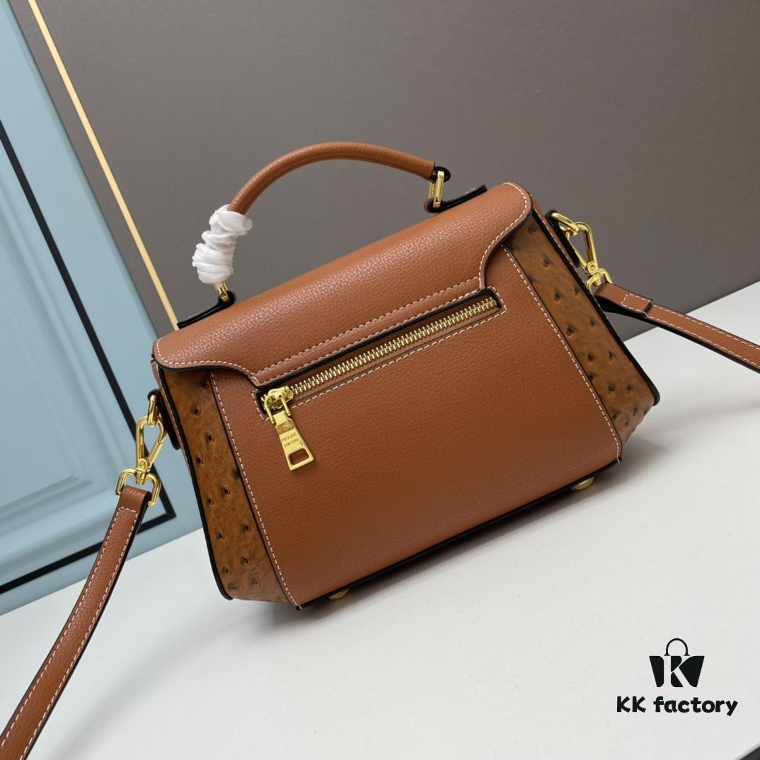 6930bf996e68136f4d9aef6b PRADA Fashion Head-Covering Bag, New Hot Arrival, Suede Calfskin with Ostrich Texture, Stylish and Practical, Comes with Long Shoulder Strap