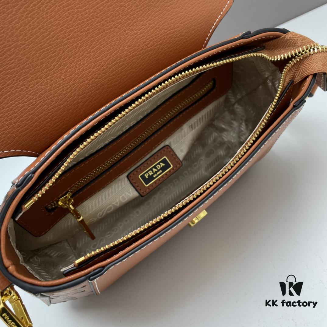 6930bf9c6e68136f4d9aef6e PRADA Fashion Head-Covering Bag, New Hot Arrival, Suede Calfskin with Ostrich Texture, Stylish and Practical, Comes with Long Shoulder Strap