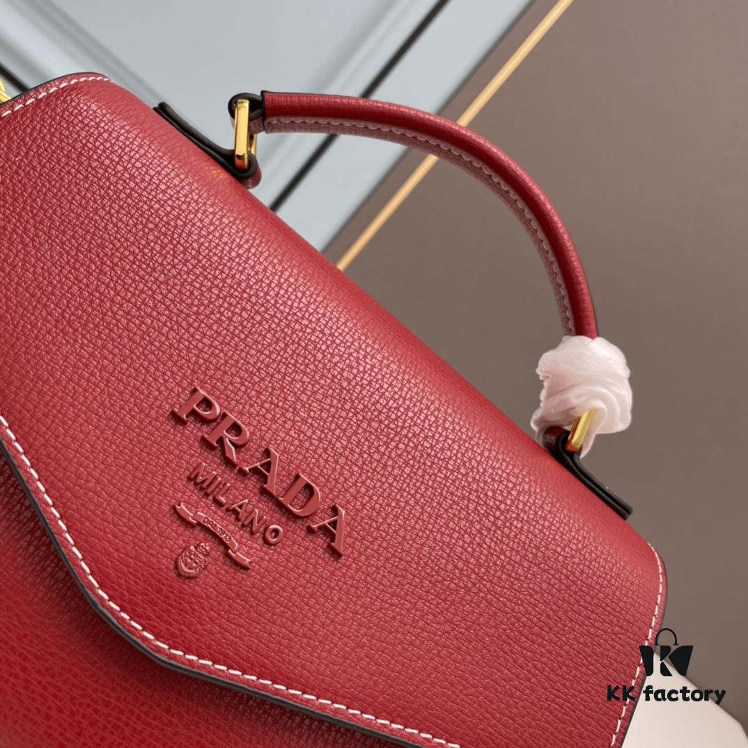 6930bfa36e68136f4d9aef7a PRADA Fashion Head-Covering Bag in Deer Grain Leather with Ostrich Texture