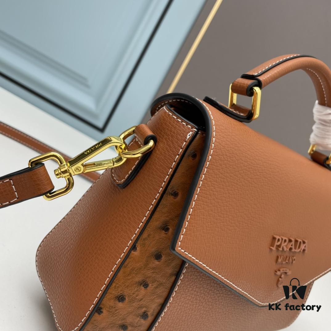 6930bfa46e68136f4d9aef7c PRADA Fashion Head-Covering Bag, New Hot Arrival, Suede Calfskin with Ostrich Texture, Stylish and Practical, Comes with Long Shoulder Strap