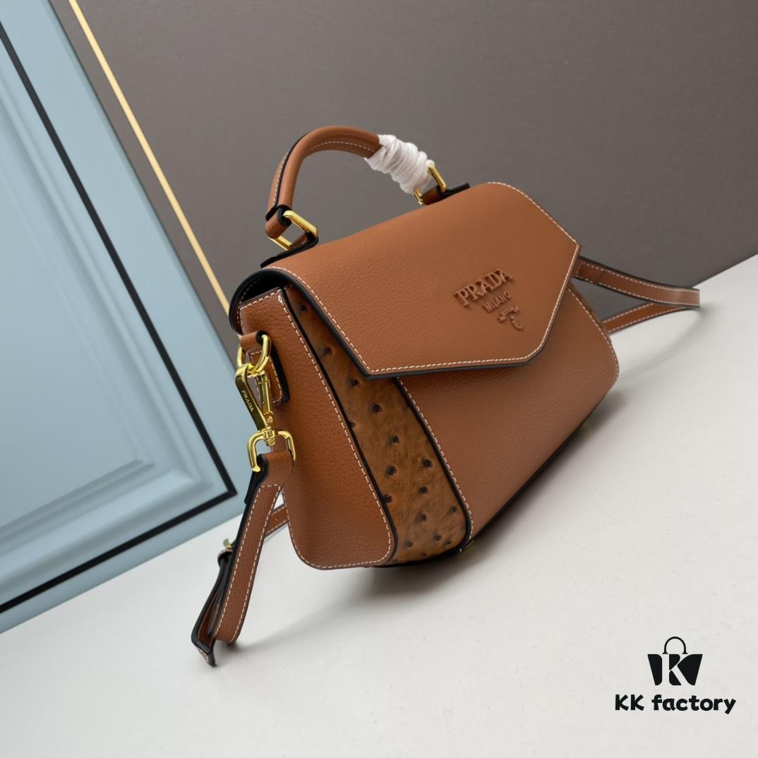 6930bfa86e68136f4d9aef80 PRADA Fashion Head-Covering Bag, New Hot Arrival, Suede Calfskin with Ostrich Texture, Stylish and Practical, Comes with Long Shoulder Strap