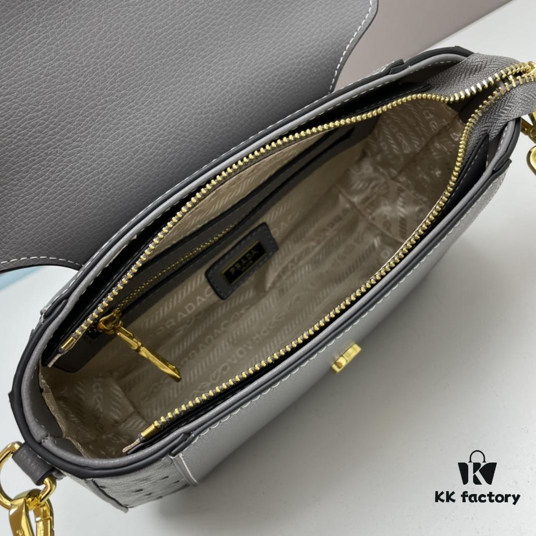 6930bfab6e68136f4d9aef86 PRADA Fashion Head-Covering Bag in Deer Texture Calfskin with Ostrich Print