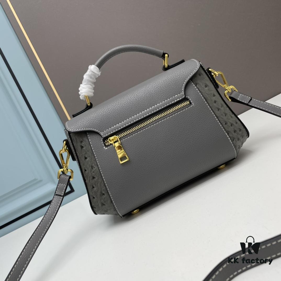 6930bfad6e68136f4d9aef89 PRADA Fashion Head-Covering Bag in Deer Texture Calfskin with Ostrich Print