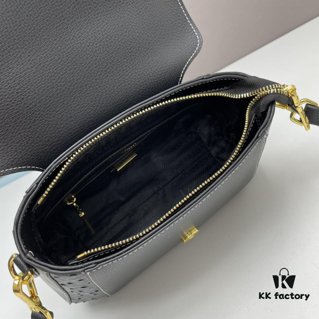 6930bfaf6e68136f4d9aef8d PRADA Fashion Head-Covering Bag in Deer Grain Calfskin with Ostrich Texture