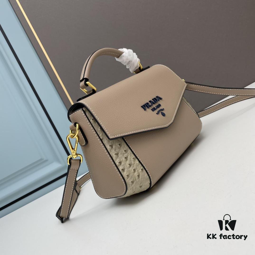 6930bfb06e68136f4d9aef92 PRADA Fashion Head-Covering Bag, New Hot Style, Suede Calfskin with Ostrich Texture, Smooth Oil-Edging, Soft and Durable Leather, Includes Long Shoulder Strap