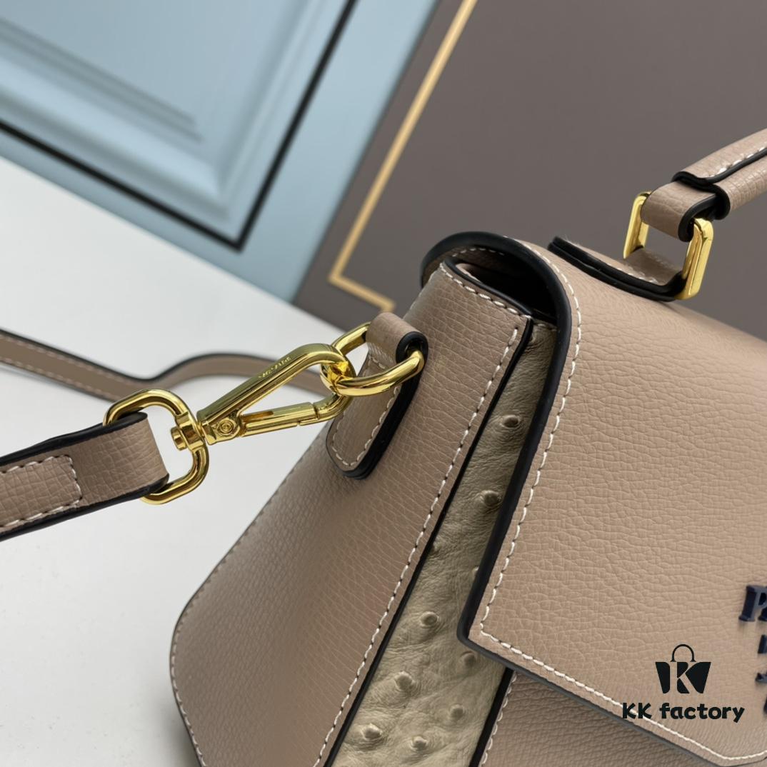 6930bfb36e68136f4d9aef96 PRADA Fashion Head-Covering Bag, New Hot Style, Suede Calfskin with Ostrich Texture, Smooth Oil-Edging, Soft and Durable Leather, Includes Long Shoulder Strap