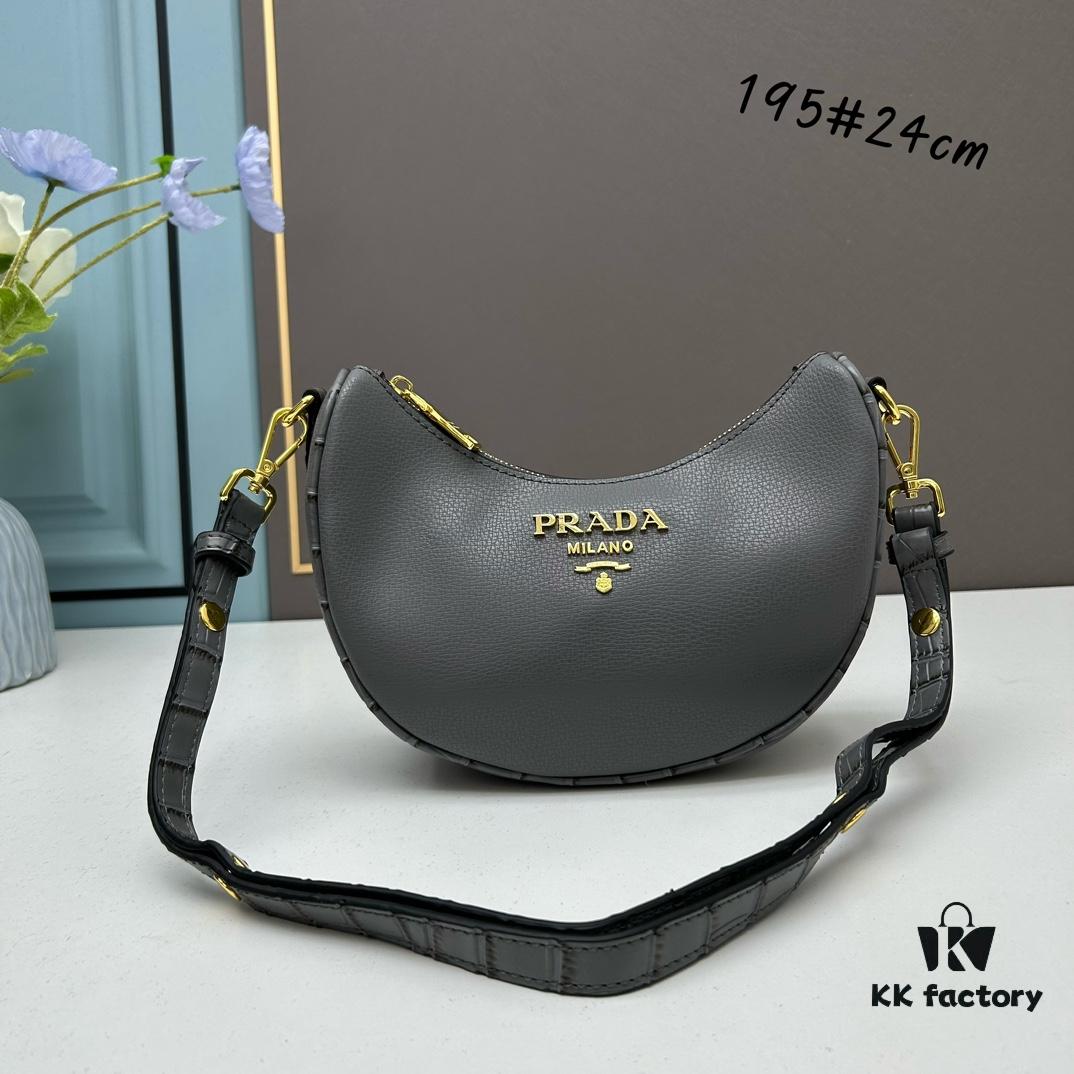 6930bfbb6e68136f4d9aefaa Prada Moon / Crescent Bag - Fashionable Black Horse
