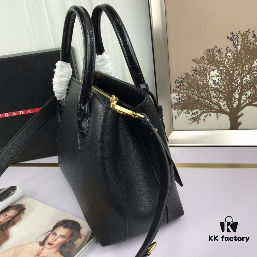 6930bfe16e68136f4d9aefef New Arrival 2020 PRADA Hot Global Launch - Model 66153, 30*24*14cm, Premium Calfskin with Glossy Crocodile Texture