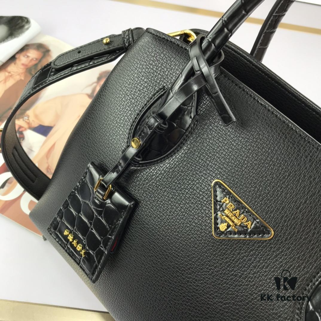 6930bfe46e68136f4d9aeff1 New Arrival 2020 PRADA Hot Global Launch - Model 66153, 30*24*14cm, Premium Calfskin with Glossy Crocodile Texture