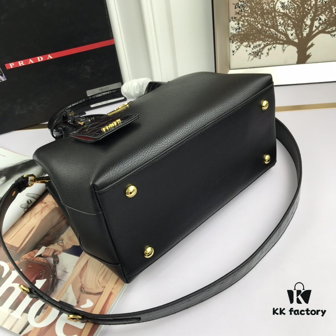 6930bfe46e68136f4d9aeff3 New Arrival 2020 PRADA Hot Global Launch - Model 66153, 30*24*14cm, Premium Calfskin with Glossy Crocodile Texture