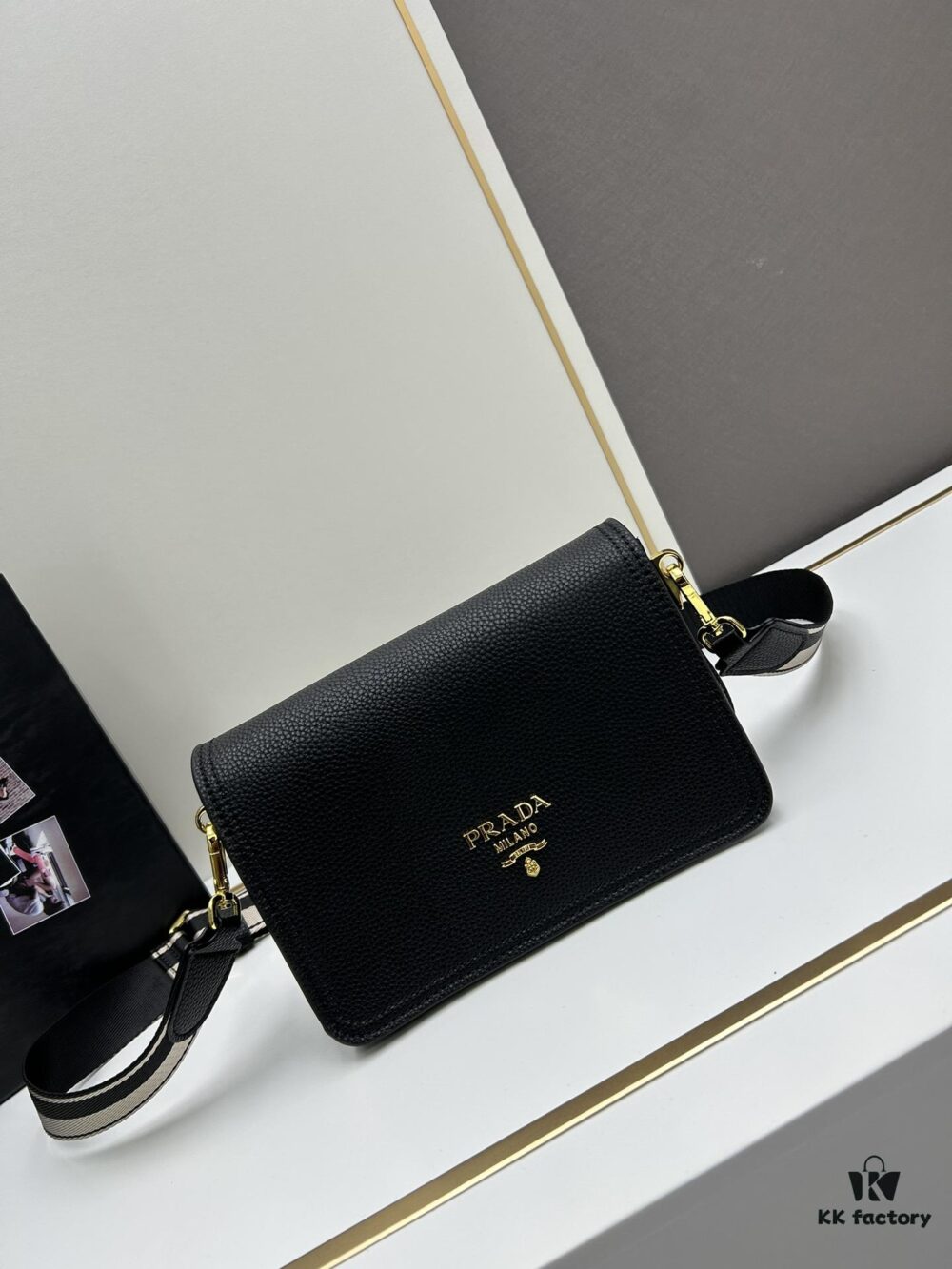 6930c0826e68136f4d9af109 PRADA - Bestselling Flap Bag with Letter-Woven Wide Fabric Strap