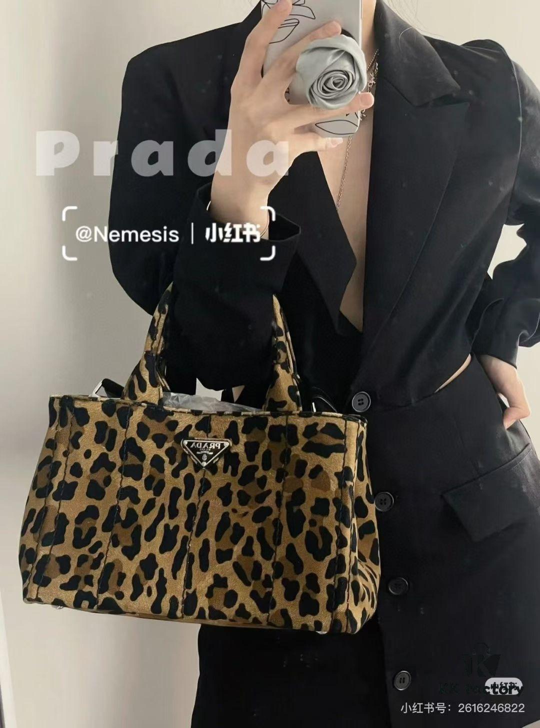 Prada Pradasoftlux Leopard Print Killer Bag with Spacious and Durable Design
