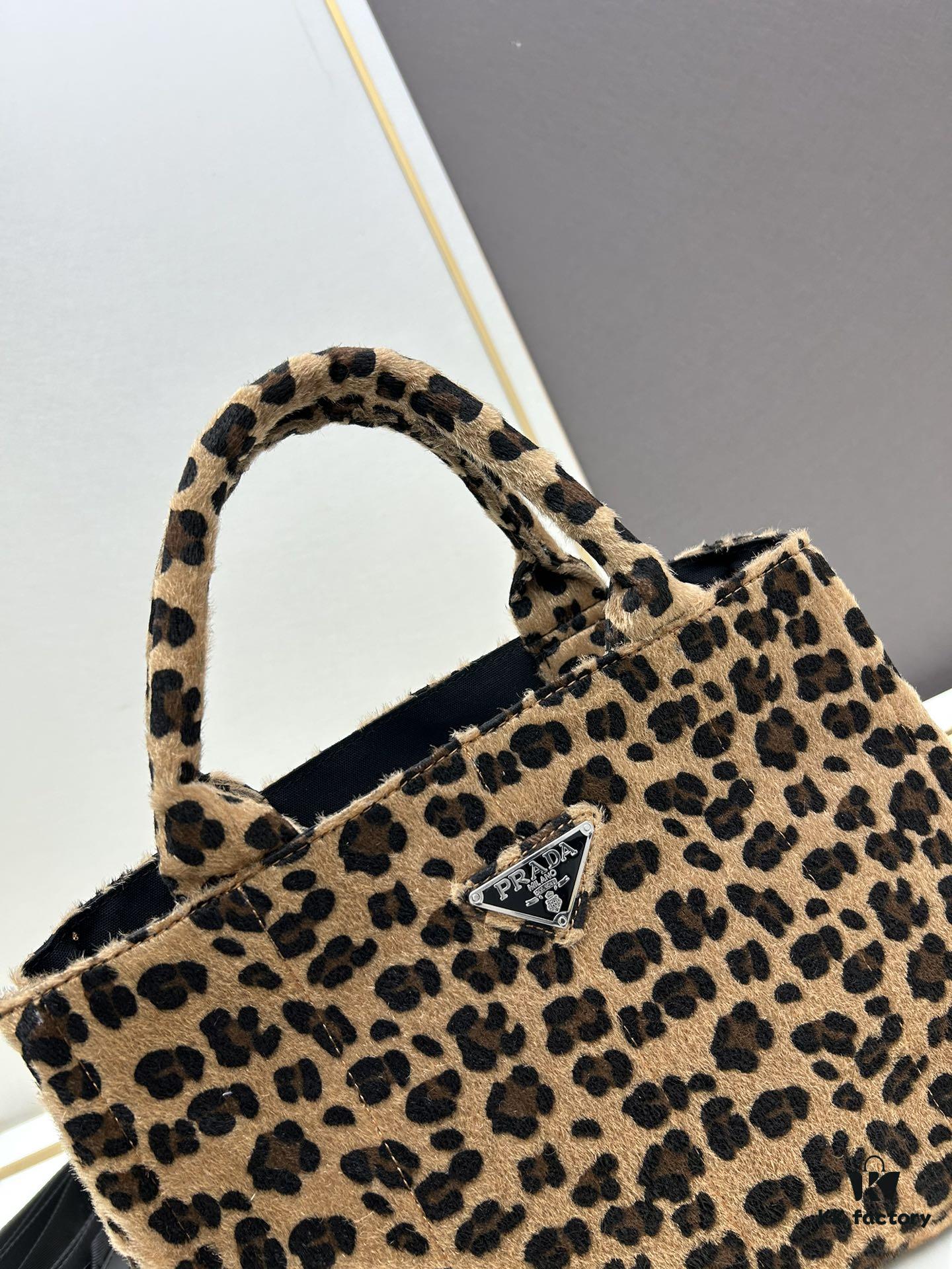 Prada Pradasoftlux Leopard Print Killer Bag with Spacious and Durable Design