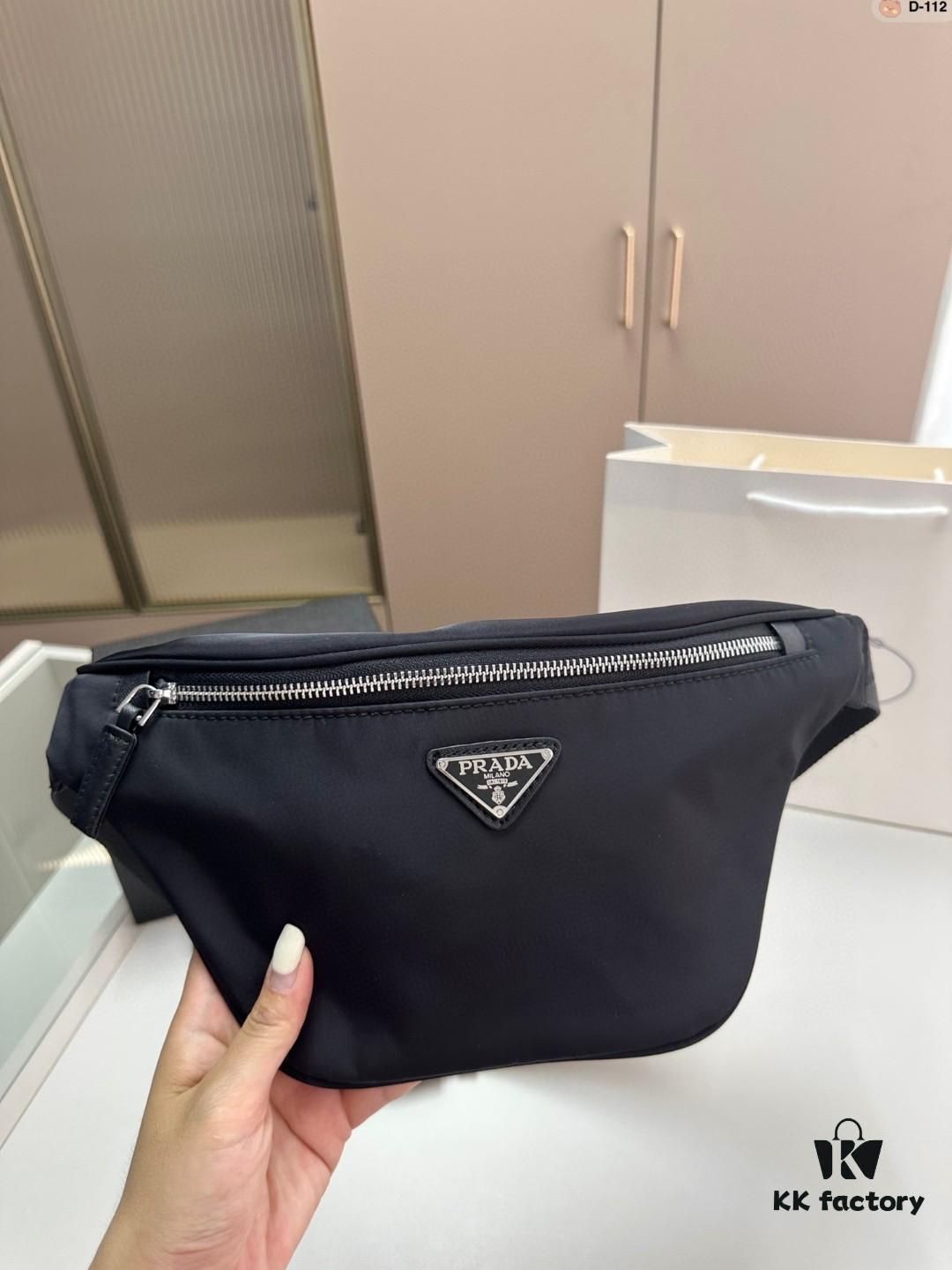 Prada Unisex Waist Bag Chest Crossbody Bag D-112 Size 18×16