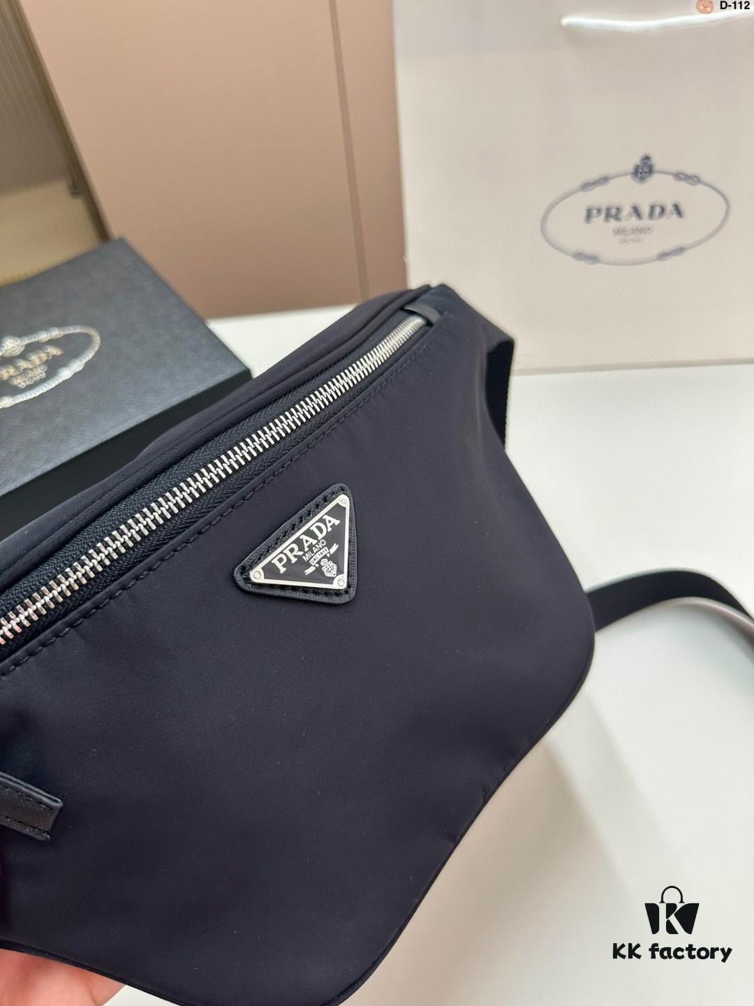 Prada Unisex Waist Bag Chest Crossbody Bag D-112 Size 18×16