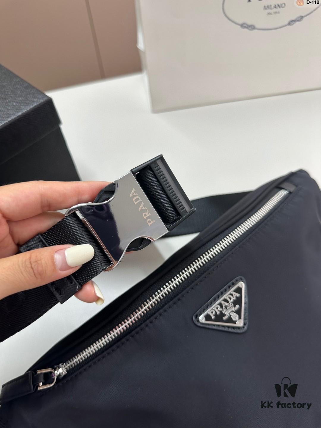Prada Unisex Waist Bag Chest Crossbody Bag D-112 Size 18×16