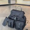 Prada Re-Nylon Waterproof Backpack with Small Pouch