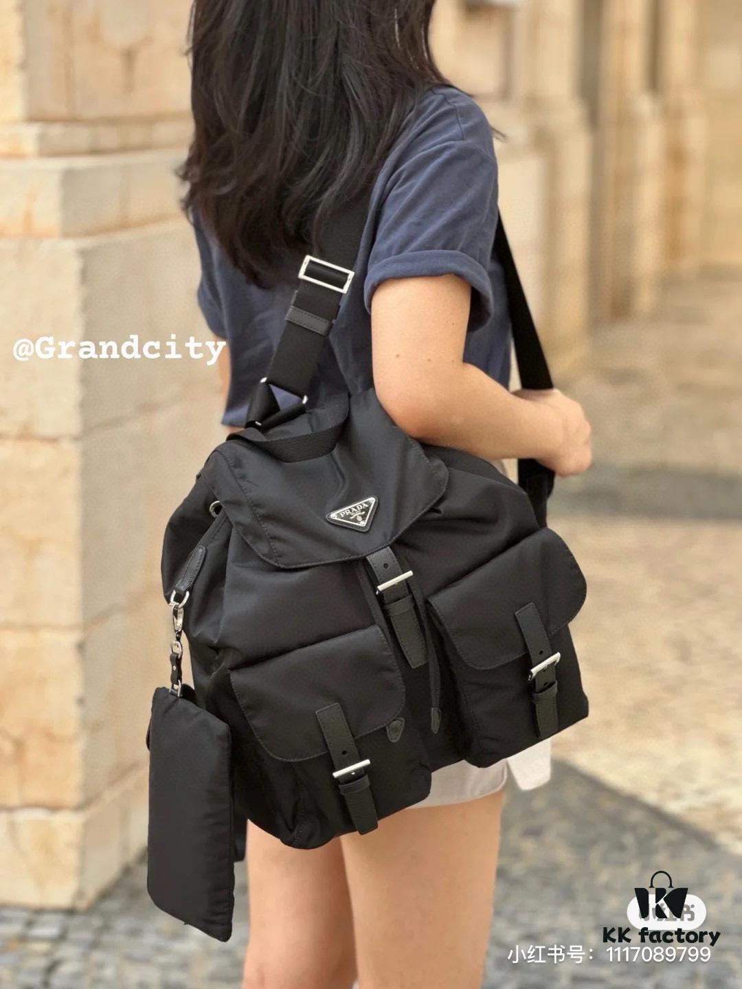 Prada Re-Nylon Waterproof Backpack with Small Pouch