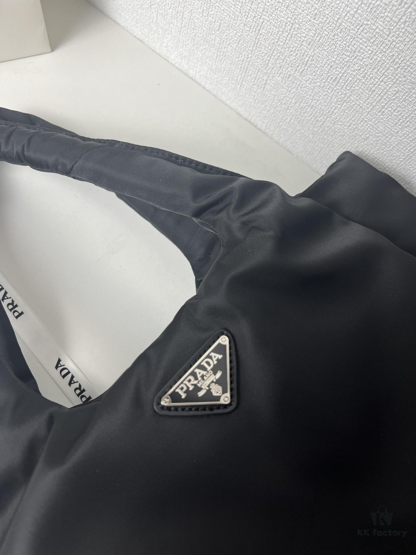 6930c0e06e68136f4d9af1a7 Prada Nylon Cotton Tote Bag (with Long Shoulder Strap)