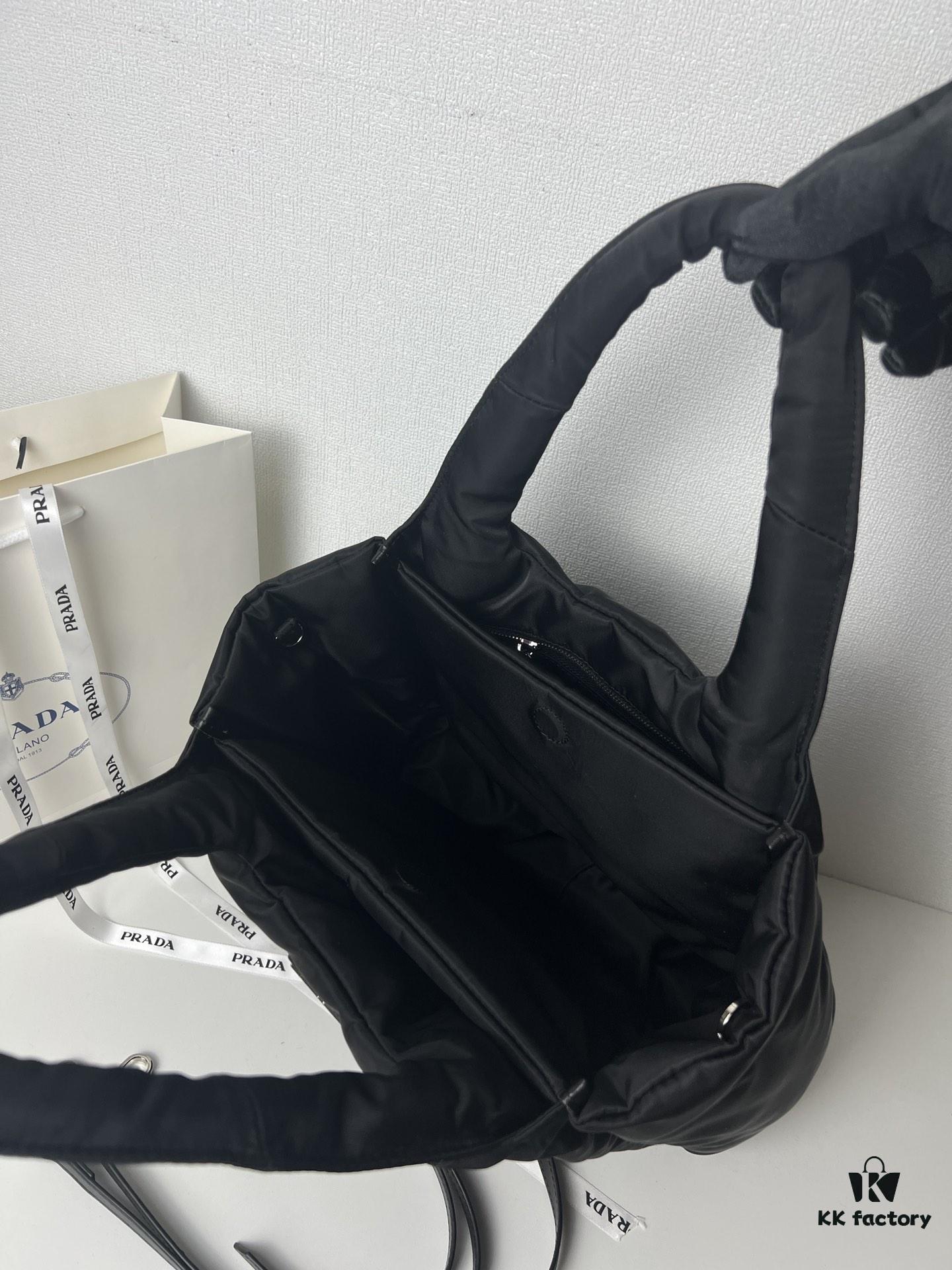 6930c0e16e68136f4d9af1a9 Prada Nylon Cotton Tote Bag (with Long Shoulder Strap)