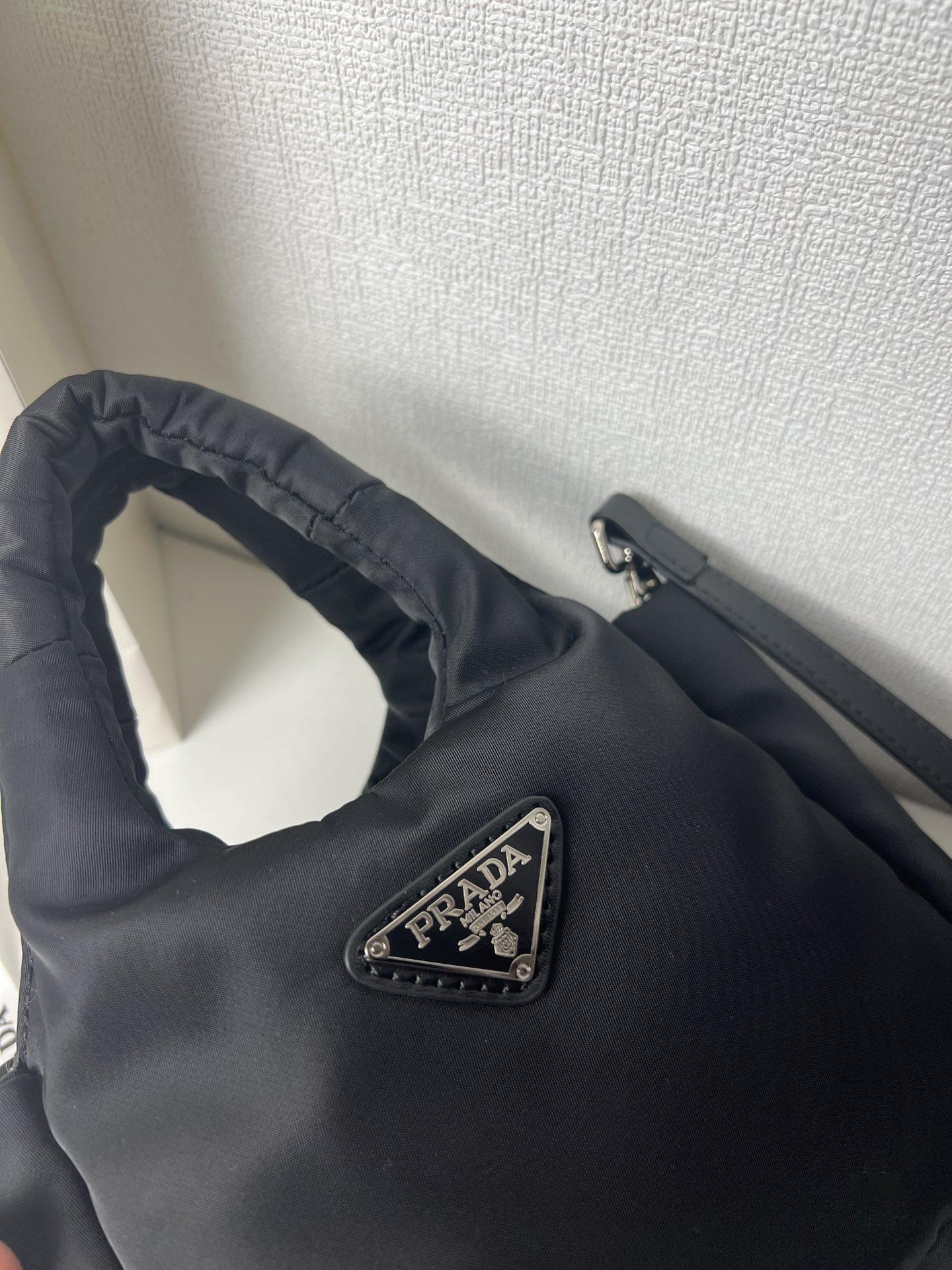 6930c0e66e68136f4d9af1af Prada Nylon Cotton Tote Bag (with Long Shoulder Strap)