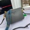 6930c10b6e68136f4d9af1ed New Prada Flip Shoulder Crossbody Bag Model 66136 with Two Straps, Striped Strap and Genuine Leather Women's Handbag, 2019 Summer Fashion Shoulder Bag
