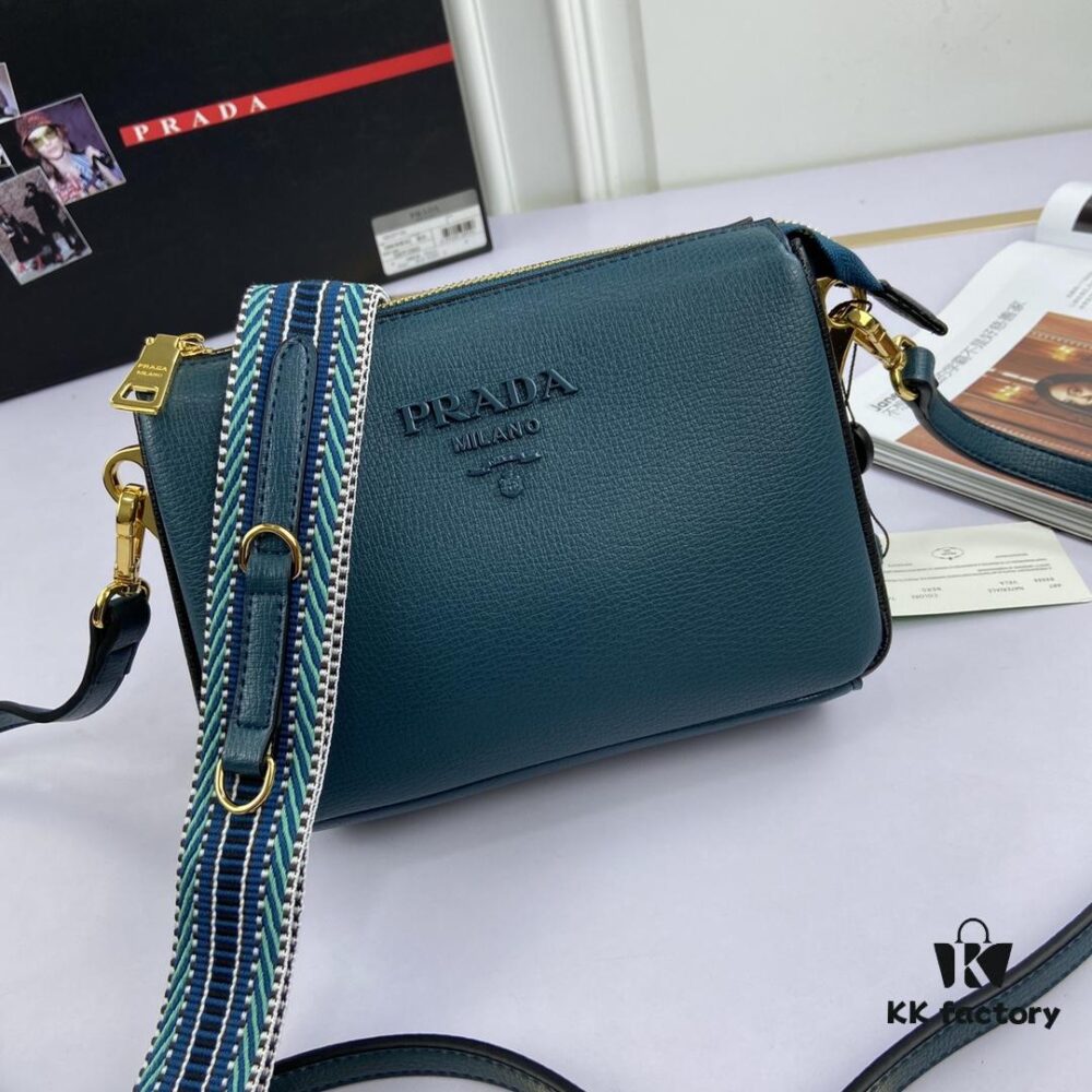6930c10c6e68136f4d9af1ef New Prada Flip Shoulder Crossbody Bag Model 66136 with Two Straps, Striped Strap Genuine Leather Handbag, 2019 Summer Fashion Women's Bag