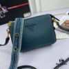 New Prada Flip Shoulder Crossbody Bag Model 66136 with Two Straps, Striped Strap Genuine Leather Handbag, 2019 Summer Fashion Women's Bag