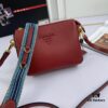 New Prada Flip Shoulder Crossbody Bag Model 66136 with Two Straps, Striped Strap Genuine Leather Handbag, 2019 Summer Fashion Women's Bag