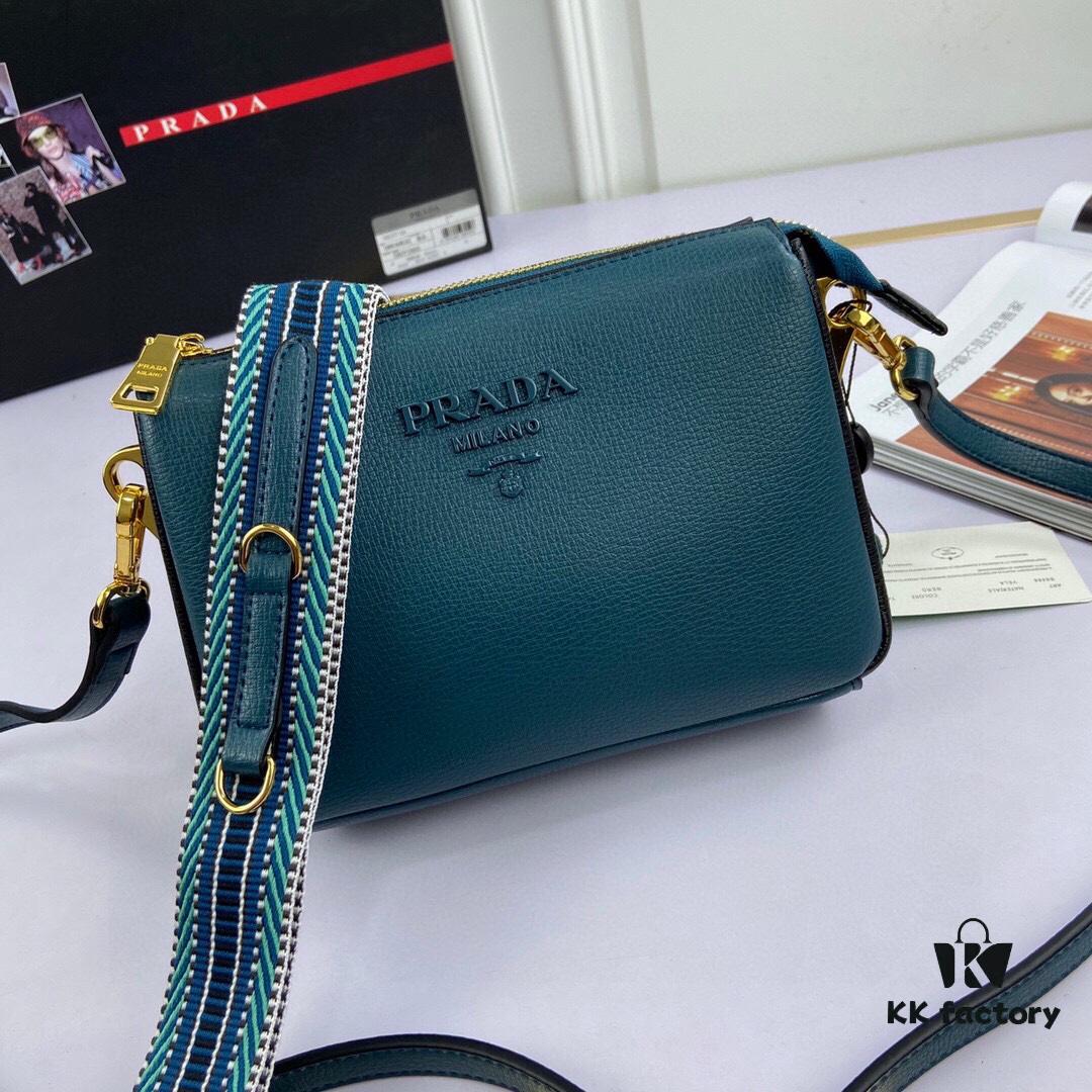 6930c1156e68136f4d9af1fd New Prada Flip Shoulder Crossbody Bag Model 66136 with Two Straps, Striped Strap and Genuine Leather Women's Handbag, 2019 Summer Fashion Shoulder Bag