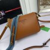 New Prada Flip Shoulder Crossbody Bag Model 66136 with Two Straps, Striped Strap Genuine Leather Handbag, 2019 Summer Fashion Women's Bag