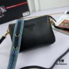 New Prada Flip Shoulder Crossbody Bag Model 66136 with Two Straps, Striped Strap and Genuine Leather Handbag, 2019 Summer Fashion Women's Bag