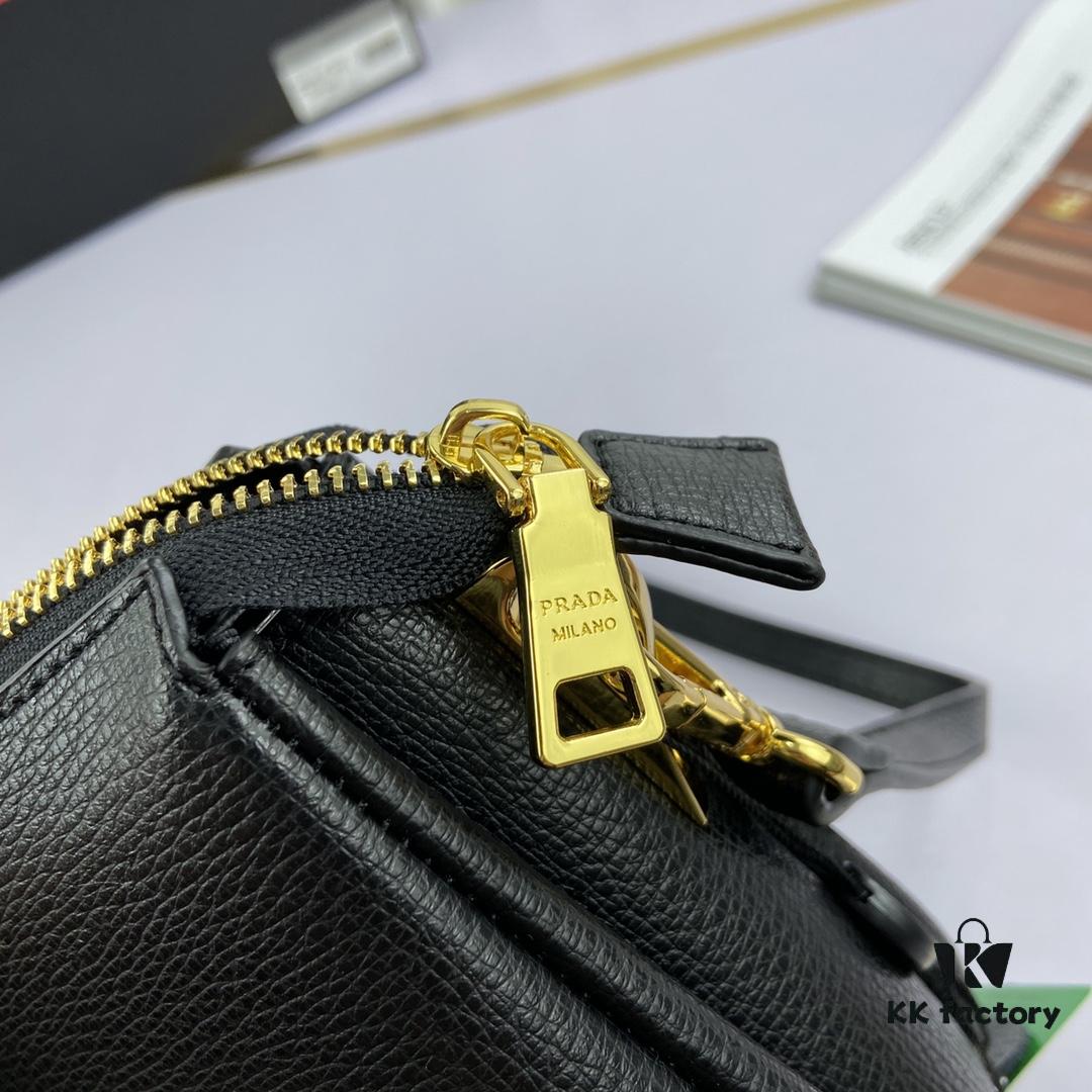 New Prada Flip Shoulder Crossbody Bag Model 66136 with Two Straps, Striped Strap and Genuine Leather Handbag, 2019 Summer Fashion Women's Bag