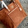 6930c1266e68136f4d9af21a Suede Shopping Bag