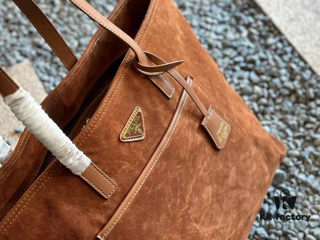 6930c1276e68136f4d9af21c Suede Shopping Bag
