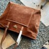 6930c1286e68136f4d9af21e Suede Shopping Bag