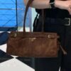 6930c18e6e68136f4d9af2a6 PRADA New Arrival Matte Black Waxed Leather Tote Bag 2452