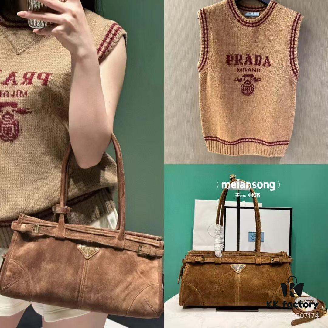 6930c18f6e68136f4d9af2a7 PRADA New Arrival Matte Black Waxed Leather Tote Bag 2452