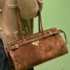 6930c1926e68136f4d9af2a8 PRADA New Arrival Matte Black Waxed Leather Tote Bag 2452