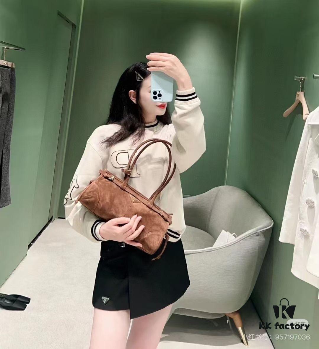 6930c1926e68136f4d9af2a9 PRADA New Arrival Matte Black Waxed Leather Tote Bag 2452
