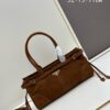 6930c1946e68136f4d9af2aa PRADA New Arrival Matte Black Waxed Leather Tote Bag 2452