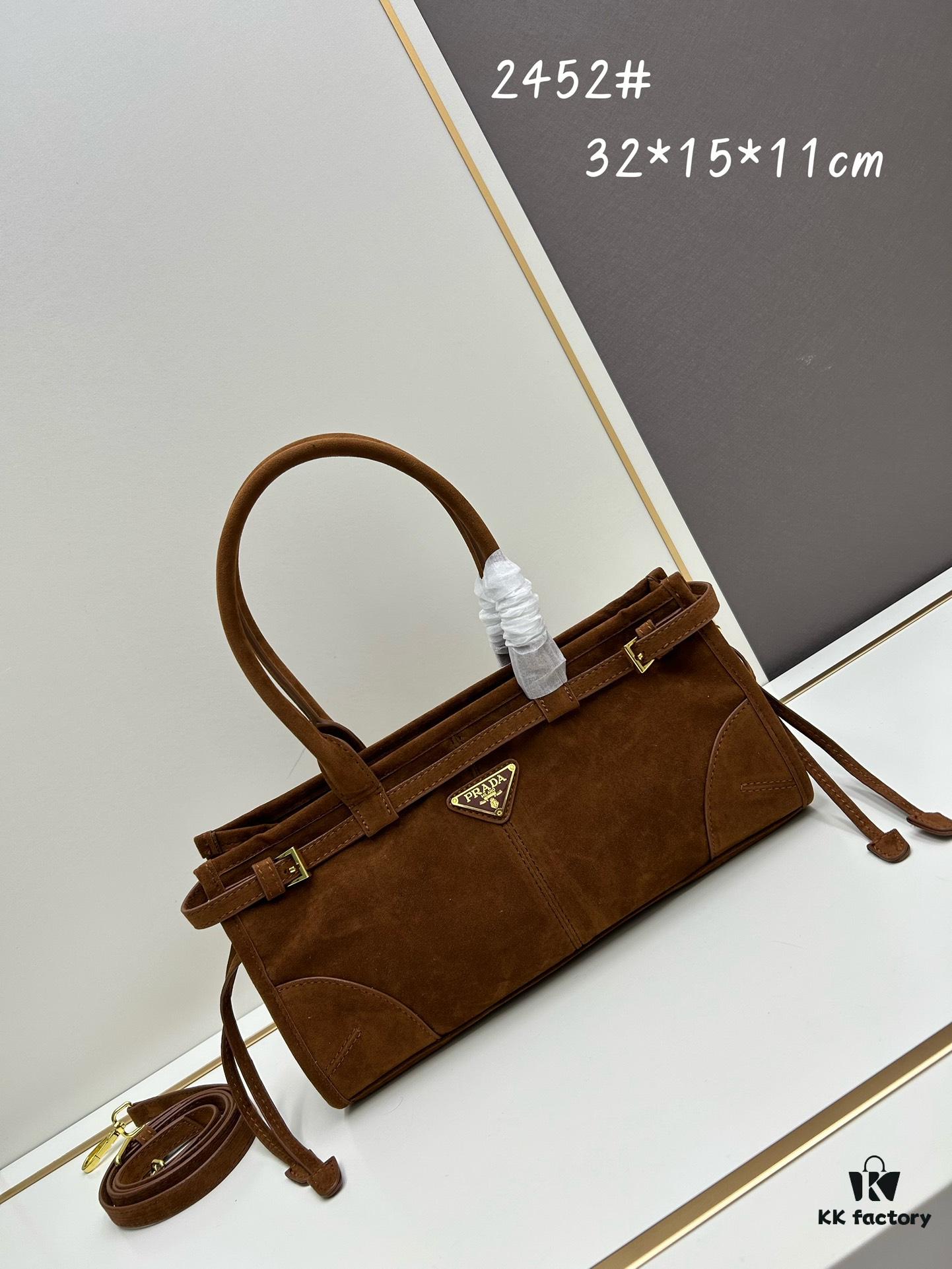 6930c1946e68136f4d9af2aa PRADA New Arrival Matte Black Waxed Leather Tote Bag 2452