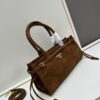 6930c1946e68136f4d9af2ab PRADA New Arrival Matte Black Waxed Leather Tote Bag 2452