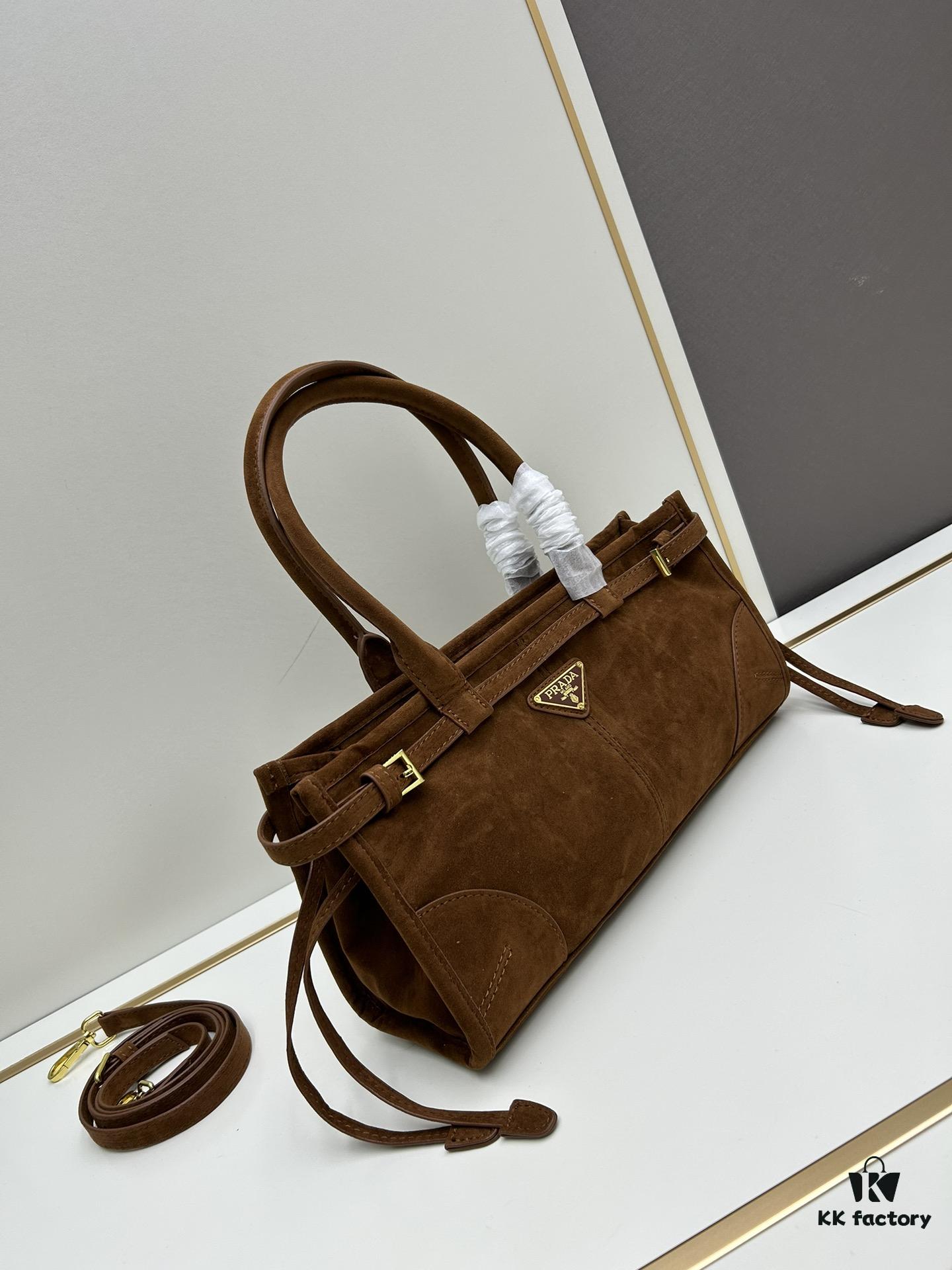 6930c1946e68136f4d9af2ab PRADA New Arrival Matte Black Waxed Leather Tote Bag 2452