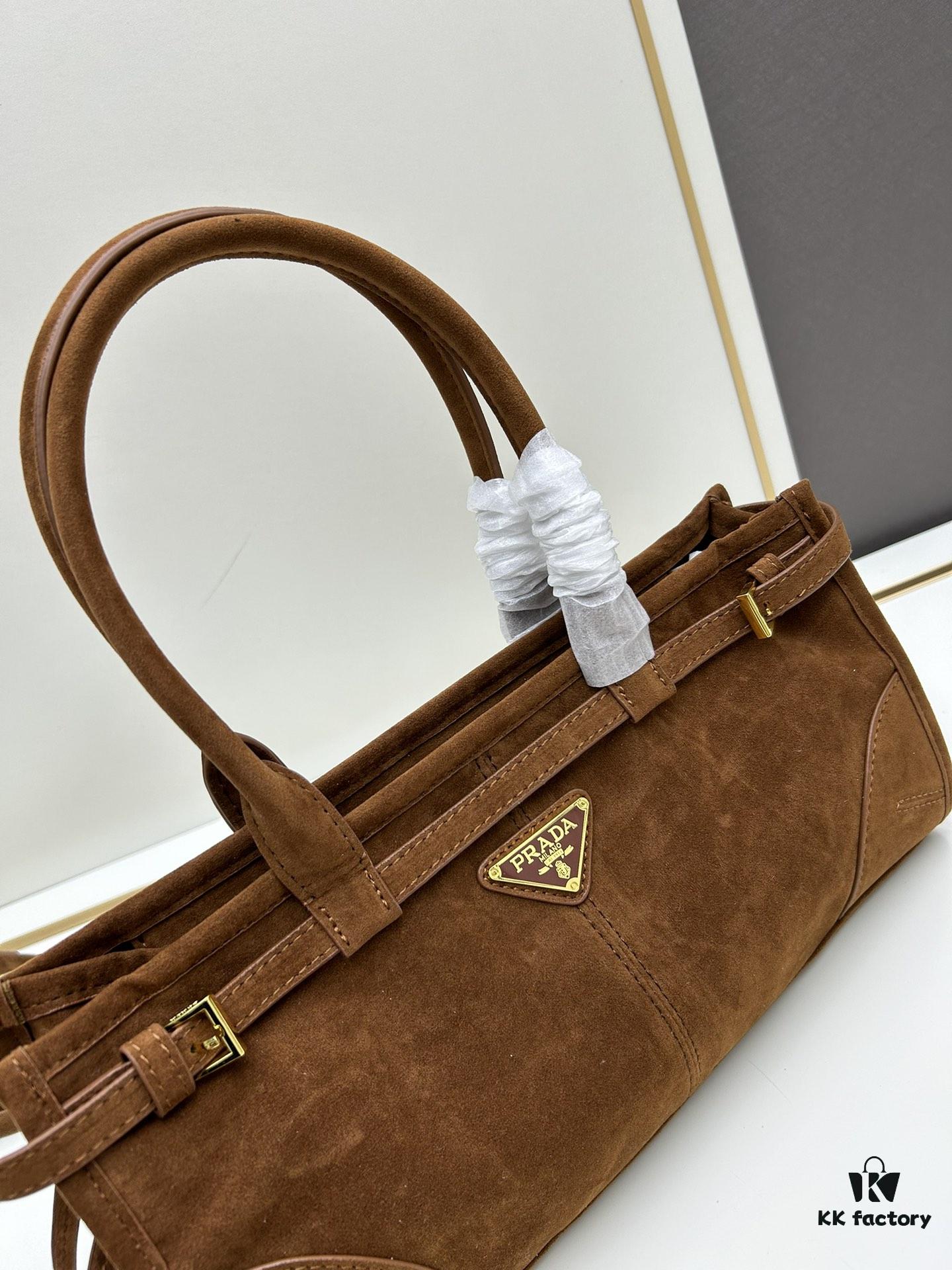 6930c1956e68136f4d9af2ad PRADA New Arrival Matte Black Waxed Leather Tote Bag 2452